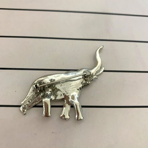Vintage Political Elephant Pin Brooch Rhinestone N for Nixon Sears - Picture 3 of 4